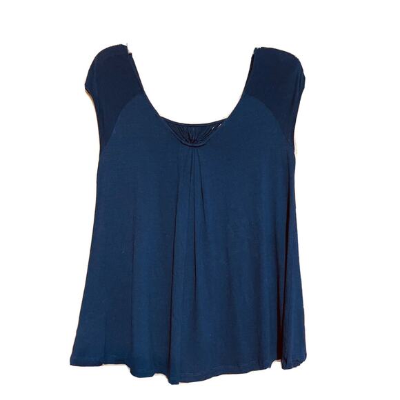 ANTHROPOLOGIE Vanessa Virginia Navy Tunic w. Woven Window @ Front, S - Picture 6 of 8